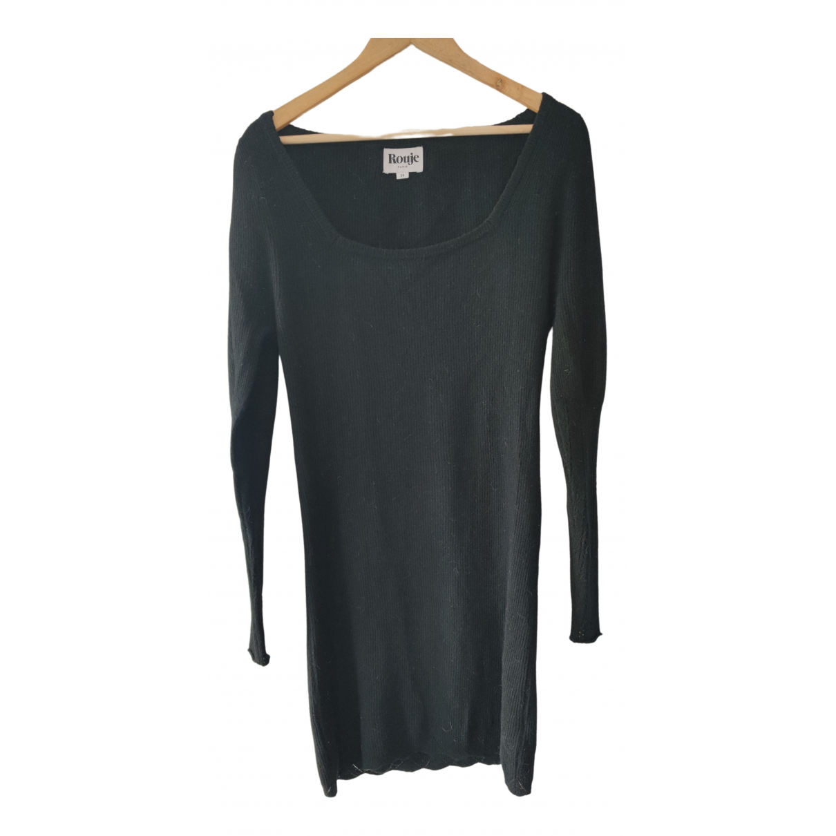 Wool mid-length dress Rouje Black size 